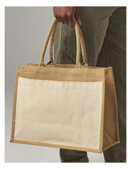 WES-W427-Cotton Pocket Jute Shopper 2
